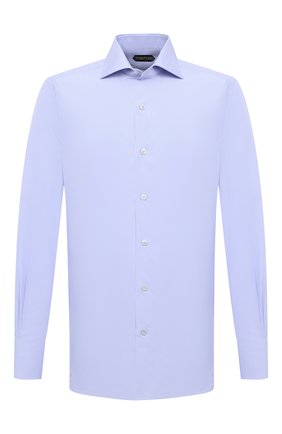 Мужская хлопковая сорочка TOM FORD голубого цвета по цене 54400 руб., арт. QFT009/94S3AX | Фото 1 Мужская хлопковая сорочка TOM FORD голубого цвета, арт. QFT009/94S3AX | Фото 1 (Материал внешний: Хлопок; Рукава: Длинные; Длина (для топов): Стандартные; Случай: Формальный; Стили: Классический; Мужское Кросс-КТ: Сорочка-одежда; Принт: Однотонные; Манжеты: На пуговицах; Воротник: Акула; Региональные ограничения белый список (Axapta Mercury): RU)