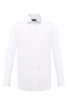 Мужская хлопковая сорочка TOM FORD белого цвета по цене 54700 руб., арт. QFT000/94S3AX | Фото 1