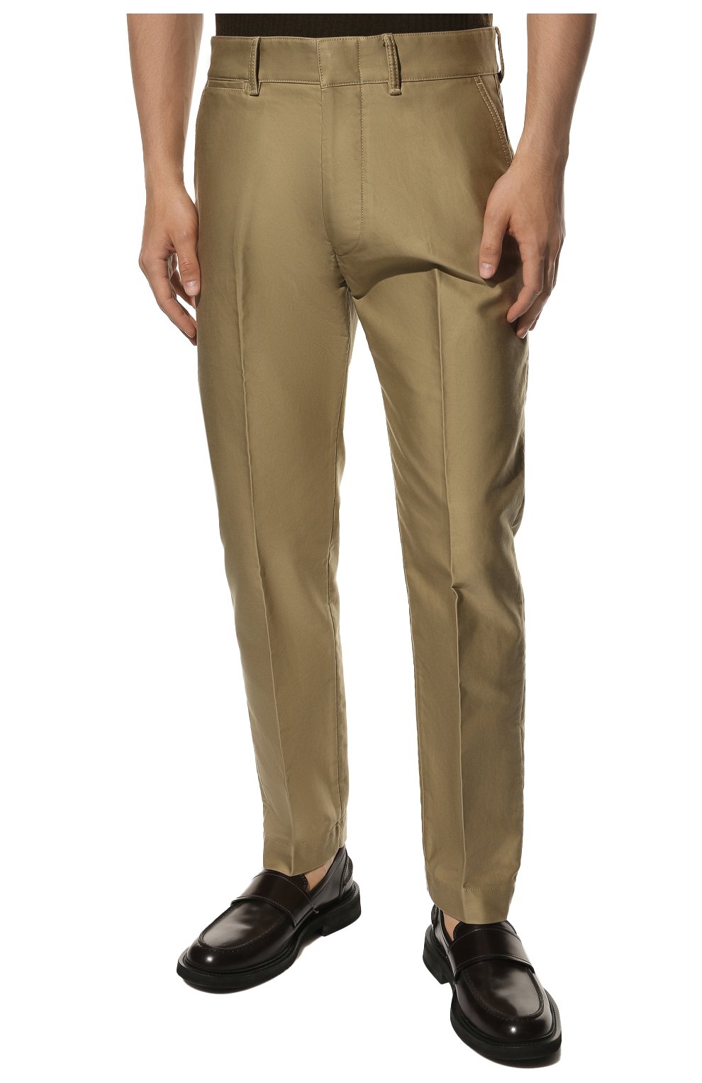 Мужские хлопковые брюки TOM FORD бежевого цвета, арт. BV141/TFP224 | Фото 3 (Длина (брюки, джинсы): Стандартные; Случай: Повседневный; Региональные ограничения белый список (Axapta Mercury): RU; Материал внешний: Хлопок; Стили: Кэжуэл)