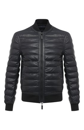 Мужской кожаный бомбер EMPORIO ARMANI темно-синего цвета по цене 96550 руб., арт. 91R42P/91P44 | Фото 1 Мужской кожаный бомбер EMPORIO ARMANI темно-синего цвета, арт. 91R42P/91P44 | Фото 1