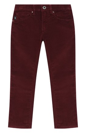 Детские джинсы EMPORIO ARMANI бордового цвета по цене 11900 руб., арт. 6H4J06/4N4TZ | Фото 1 Детские джинсы EMPORIO ARMANI бордового цвета, арт. 6H4J06/4N4TZ | Фото 1
