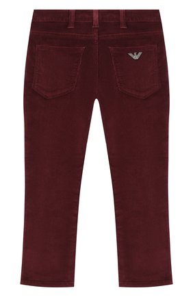 Детские джинсы EMPORIO ARMANI бордового цвета по цене 11900 руб., арт. 6H4J06/4N4TZ | Фото 2 Детские джинсы EMPORIO ARMANI бордового цвета, арт. 6H4J06/4N4TZ | Фото 2