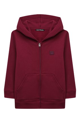 Детский хлопковая толстовка с капюшоном ACNE STUDIOS бордового цвета по цене 11900 руб., арт. DI0004 | Фото 1 Детский хлопковая толстовка с капюшоном ACNE STUDIOS бордового цвета, арт. DI0004 | Фото 1 (Материал внешний: Хлопок; Рукава: Длинные; Девочки Кросс-КТ: Толстовка-одежда; Кросс-КТ: Спорт)