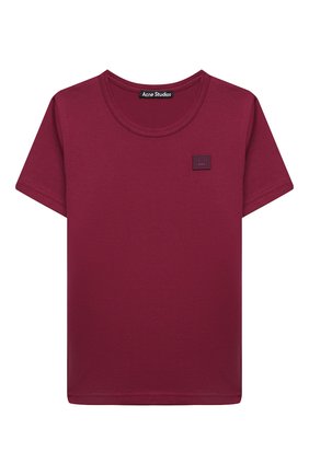 Детская хлопковая футболка ACNE STUDIOS бордового цвета по цене 4260 руб., арт. 2NH173 | Фото 1 Детская хлопковая футболка ACNE STUDIOS бордового цвета, арт. 2NH173 | Фото 1 (Материал внешний: Хлопок; Рукава: Короткие; Девочки Кросс-КТ: футболка-одежда; Ростовка одежда: 4 года | 104 см, 5 лет | 110 см, 6 лет | 116 см, 8 лет | 128 см)