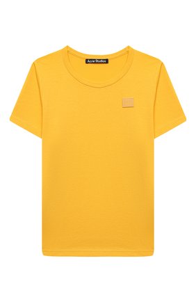 Детская хлопковая футболка ACNE STUDIOS желтого цвета по цене 3440 руб., арт. 2NH173 | Фото 1 Детская хлопковая футболка ACNE STUDIOS желтого цвета, арт. 2NH173 | Фото 1