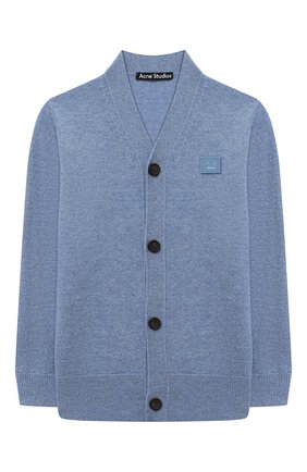Детский шерстяной кардиган ACNE STUDIOS голубого цвета по цене 11050 руб., арт. D60006 | Фото 1 Детский шерстяной кардиган ACNE STUDIOS голубого цвета, арт. D60006 | Фото 1 (Рукава: Длинные; Материал внешний: Шерсть; Девочки Кросс-КТ: Кардиган-одежда)