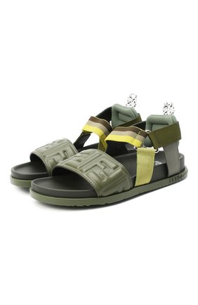 Детские кожаные сандалии FENDI хаки цвета по цене 31700 руб., арт. JMR340/AD71/27-31 | Фото 1 Детские кожаные сандалии FENDI хаки цвета, арт. JMR340/AD71/27-31 | Фото 1