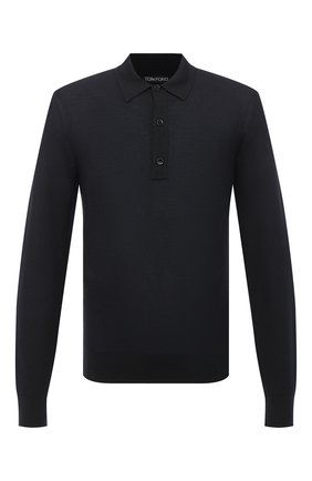 Мужское поло из шелка и кашемира TOM FORD темно-синего цвета по цене 126000 руб., арт. BVH9S/TFK132 | Фото 1 Мужское поло из шелка и кашемира TOM FORD темно-синего цвета, арт. BVH9S/TFK132 | Фото 1