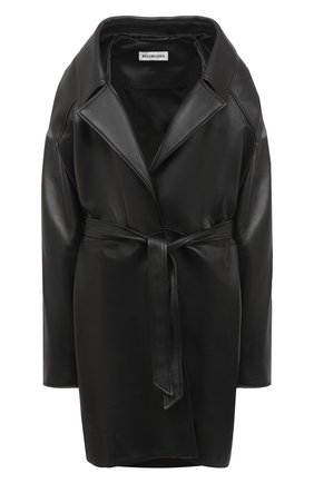 Женское кожаное пальто BALENCIAGA черного цвета по цене 465500 руб., арт. 640982/TES07 | Фото 1 Женское кожаное пальто BALENCIAGA черного цвета, арт. 640982/TES07 | Фото 1