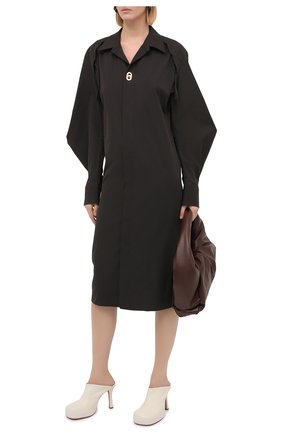 Женское хлопковое платье BOTTEGA VENETA темно-коричневого цвета по цене 162500 руб., арт. 641290/VA5Y0 | Фото 2 Женское хлопковое платье BOTTEGA VENETA темно-коричневого цвета, арт. 641290/VA5Y0 | Фото 2