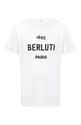 Мужская хлопковая футболка BERLUTI белого цвета по цене 57200 руб., арт. R18JRS50-003 | Фото 1 Мужская хлопковая футболка BERLUTI белого цвета, арт. R18JRS50-003 | Фото 1 (Рукава: Короткие; Длина (для топов): Стандартные; Материал внешний: Хлопок; Мужское Кросс-КТ: Футболка-одежда; Принт: С принтом; Стили: Кэжуэл)