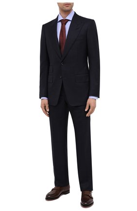 Мужской костюм из шерсти и шелка TOM FORD темно-синего цвета по цене 372500 руб., арт. 832R62/21AL43 | Фото 1 Мужской костюм из шерсти и шелка TOM FORD темно-синего цвета, арт. 832R62/21AL43 | Фото 1
