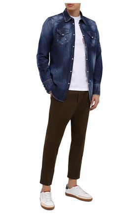 Мужская джинсовая рубашка DSQUARED2 синего цвета по цене 45050 руб., арт. S74DM0453/S30341 | Фото 2 Мужская джинсовая рубашка DSQUARED2 синего цвета, арт. S74DM0453/S30341 | Фото 2