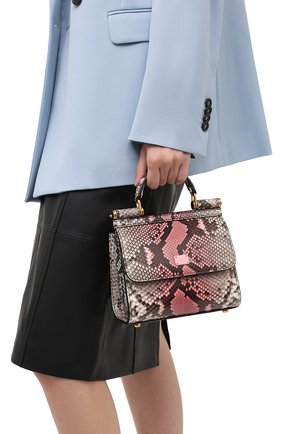 Женская сумка sicily из кожи питона DOLCE & GABBANA розового цвета по цене 234500 руб., арт. BB6846/A2V35/PRET | Фото 2 Женская сумка sicily из кожи питона DOLCE & GABBANA розового цвета, арт. BB6846/A2V35/PRET | Фото 2