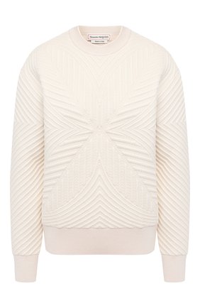 Женская свитшот из шерсти и вискозы ALEXANDER MCQUEEN белого цвета по цене 95550 руб., арт. 641894/Q1ARM | Фото 1 Женская свитшот из шерсти и вискозы ALEXANDER MCQUEEN белого цвета, арт. 641894/Q1ARM | Фото 1