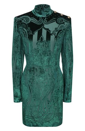 Женское платье из вискозы BALMAIN зеленого цвета по цене 479000 руб., арт. UF16203/V121 | Фото 1 Женское платье из вискозы BALMAIN зеленого цвета, арт. UF16203/V121 | Фото 1