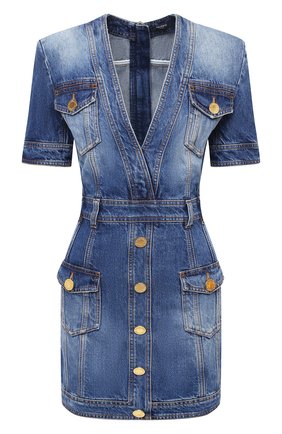 Женское джинсовое платье BALMAIN синего цвета по цене 155500 руб., арт. UF16132/D057 | Фото 1 Женское джинсовое платье BALMAIN синего цвета, арт. UF16132/D057 | Фото 1