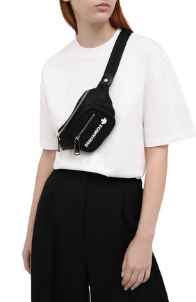 Женская поясная сумка bum mini DSQUARED2 черного цвета по цене 24900 руб., арт. BBW0022 11703258 | Фото 2 Женская поясная сумка bum mini DSQUARED2 черного цвета, арт. BBW0022 11703258 | Фото 2