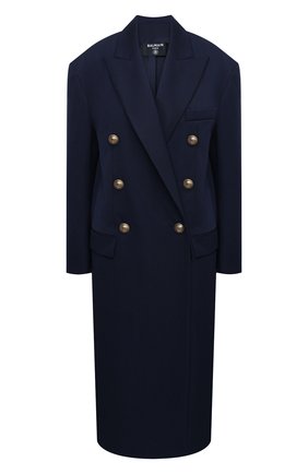 Женское шерстяное пальто BALMAIN темно-синего цвета по цене 265500 руб., арт. UF09578/132L | Фото 1 Женское шерстяное пальто BALMAIN темно-синего цвета, арт. UF09578/132L | Фото 1