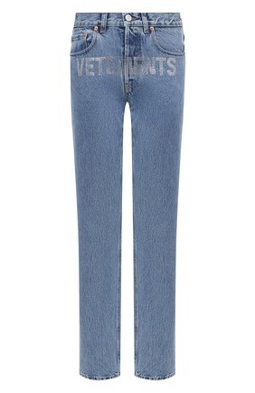 Женские джинсы VETEMENTS голубого цвета по цене 119000 руб., арт. WAH21PA132 2803/LIGHT BLUE | Фото 1 Женские джинсы VETEMENTS голубого цвета, арт. WAH21PA132 2803/LIGHT BLUE | Фото 1