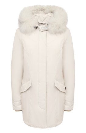 Женская пуховая парка WOOLRICH белого цвета по цене 83450 руб., арт. CFWW0U0323FR/UT0573 | Фото 1 Женская пуховая парка WOOLRICH белого цвета, арт. CFWW0U0323FR/UT0573 | Фото 1