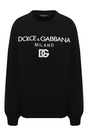 Женский хлопковый свитшот DOLCE & GABBANA черного цвета по цене 59950 руб., арт. F9I50Z/G7XJQ | Фото 1 Женский хлопковый свитшот DOLCE & GABBANA черного цвета, арт. F9I50Z/G7XJQ | Фото 1