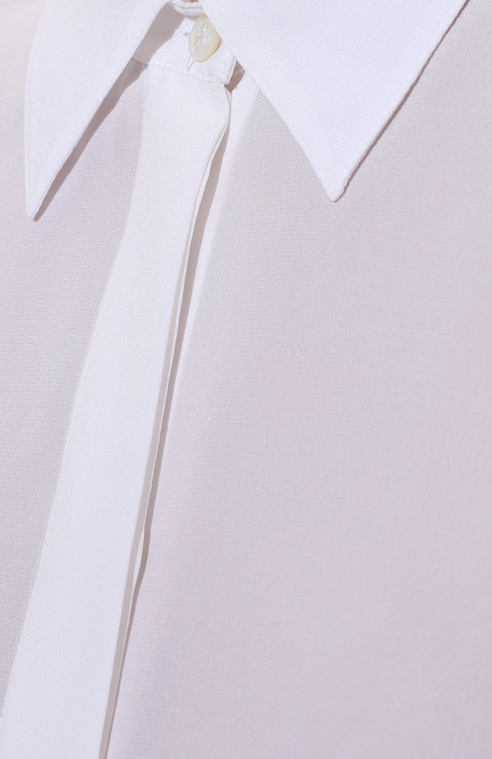 Женская шелковая рубашка STELLA MCCARTNEY белого цвета, арт. 606912/SY206 | Фото 5 (Материал внешний: Шелк; Рукава: Длинные; Принт: Без принта; Женское Кросс-КТ: Рубашка-одежда; Длина (для топов): Стандартные; Региональные ограничения белый список (Axapta Mercury): RU; Стили: Классический, Минимализм)