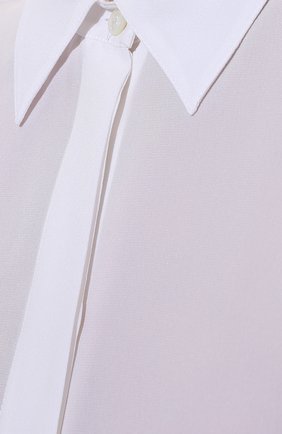 Женская шелковая рубашка STELLA MCCARTNEY белого цвета, арт. 606912/SY206 | Фото 5 (Материал внешний: Шелк; Рукава: Длинные; Принт: Без принта; Женское Кросс-КТ: Рубашка-одежда; Длина (для топов): Стандартные; Региональные ограничения белый список (Axapta Mercury): RU; Стили: Классический, Минимализм)