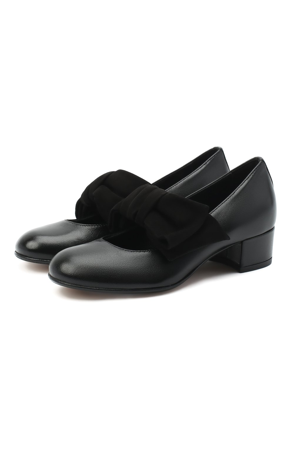 Детские кожаные туфли MISSOURI черного цвета, арт. 78056N/27-30 | Фото 1 (Материал внешний: Кожа; Длина стельки: 20, 17,1, 17,7, 18,4; Материал внутренний: Натуральная кожа; Региональные ограничения белый список (Axapta Mercury): RU; Девочки-школьная форма: Классическая обувь)