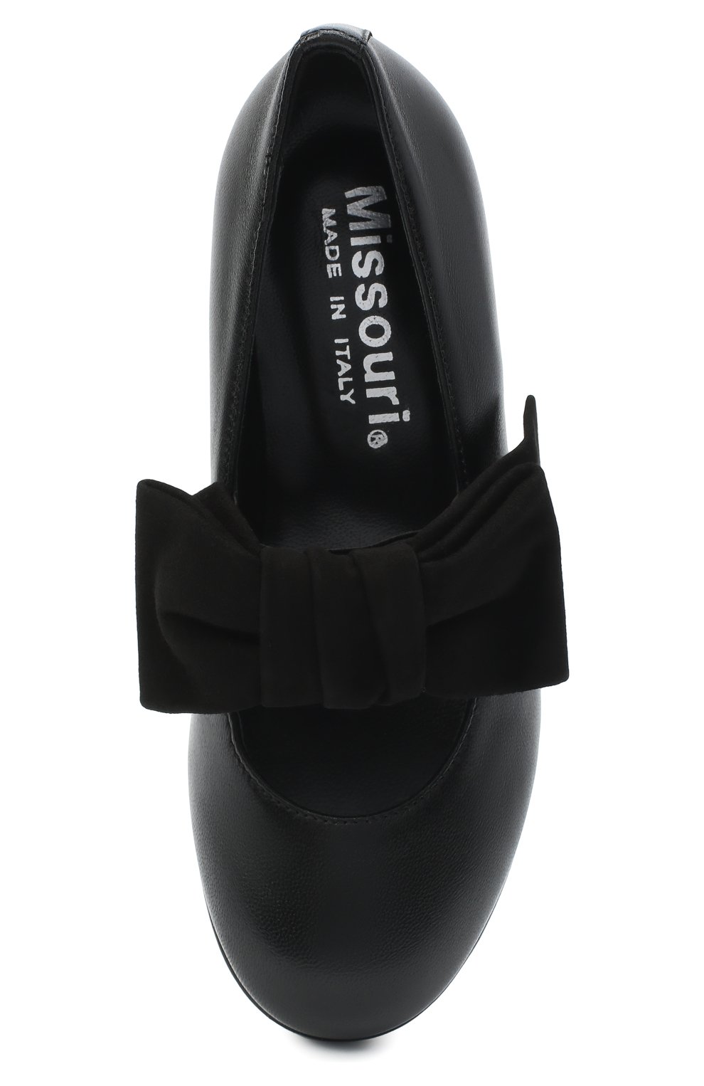 Детские кожаные туфли MISSOURI черного цвета, арт. 78056N/27-30 | Фото 4 (Материал внешний: Кожа; Длина стельки: 20, 17,1, 17,7, 18,4; Материал внутренний: Натуральная кожа; Региональные ограничения белый список (Axapta Mercury): RU; Девочки-школьная форма: Классическая обувь)