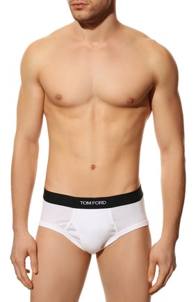 Мужские хлопковые брифы TOM FORD белого цвета по цене 4995 руб., арт. T4LC11040 | Фото 2 Мужские хлопковые брифы TOM FORD белого цвета, арт. T4LC11040 | Фото 2