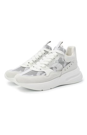 Мужские комбинированные кроссовки ALEXANDER MCQUEEN белого цвета по цене 52800 руб., арт. 627193/WHBGS | Фото 1 Мужские комбинированные кроссовки ALEXANDER MCQUEEN белого цвета, арт. 627193/WHBGS | Фото 1