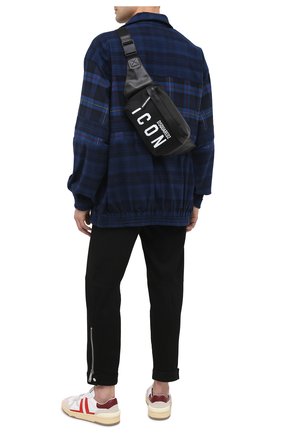 Мужская поясная сумка DSQUARED2 черно-белого цвета по цене 29550 руб., арт. BBM0011 11703199 | Фото 2 Мужская поясная сумка DSQUARED2 черно-белого цвета, арт. BBM0011 11703199 | Фото 2