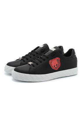 Мужские кожаные кеды PHILIPP PLEIN черного цвета по цене 51990 руб., арт. F20S MSC2900 PLE008N | Фото 1 Мужские кожаные кеды PHILIPP PLEIN черного цвета, арт. F20S MSC2900 PLE008N | Фото 1