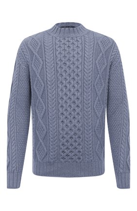Мужской кашемировый свитер LORO PIANA голубого цвета по цене 206000 руб., арт. FAL3442 | Фото 1 Мужской кашемировый свитер LORO PIANA голубого цвета, арт. FAL3442 | Фото 1