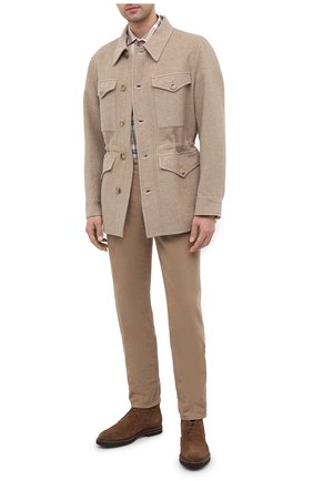 Мужская шерстяная куртка RALPH LAUREN бежевого цвета, арт. 790799303 | Фото 2 (Рукава: Длинные; Материал внешний: Шерсть; Стили: Классический; Мужское Кросс-КТ: шерсть и кашемир; Кросс-КТ: Куртка; Длина (верхняя одежда): До середины бедра)