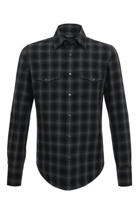 Мужская хлопковая рубашка TOM FORD серого цвета по цене 59950 руб., арт. 8FT270/94MEKI | Фото 1 Мужская хлопковая рубашка TOM FORD серого цвета, арт. 8FT270/94MEKI | Фото 1 (Длина (для топов): Стандартные; Материал внешний: Хлопок; Рукава: Длинные; Мужское Кросс-КТ: Рубашка-одежда; Случай: Повседневный; Принт: Клетка; Стили: Кэжуэл; Манжеты: На пуговицах; Воротник: Кент; Региональные ограничения белый список (Axapta Mercury): RU)