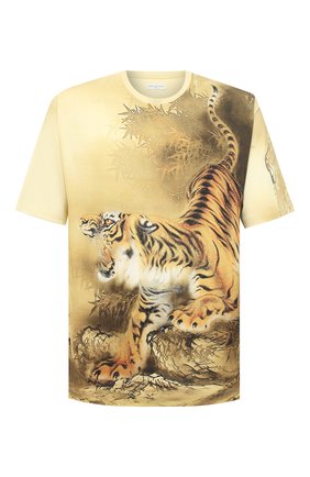 Мужская хлопковая футболка DRIES VAN NOTEN желтого цвета по цене 25800 руб., арт. 202-21122-1603 | Фото 1 Мужская хлопковая футболка DRIES VAN NOTEN желтого цвета, арт. 202-21122-1603 | Фото 1