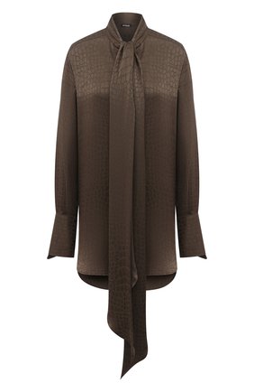 Женская шелковая блузка KITON темно-зеленого цвета по цене 176500 руб., арт. D50412K05T65 | Фото 1 Женская шелковая блузка KITON темно-зеленого цвета, арт. D50412K05T65 | Фото 1