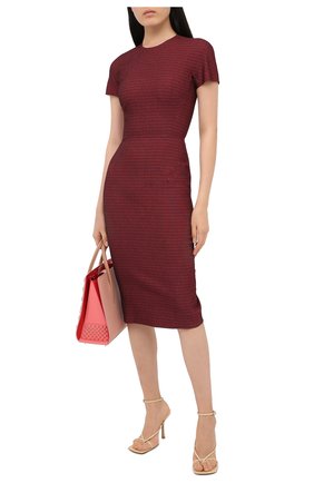 Женское хлопковое платье VICTORIA BECKHAM бордового цвета по цене 129500 руб., арт. 1320WDR001759A | Фото 2 Женское хлопковое платье VICTORIA BECKHAM бордового цвета, арт. 1320WDR001759A | Фото 2
