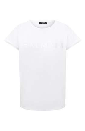 Женская хлопковая футболка BALMAIN белого цвета по цене 24550 руб., арт. UF01351/I590 | Фото 1 Женская хлопковая футболка BALMAIN белого цвета, арт. UF01351/I590 | Фото 1