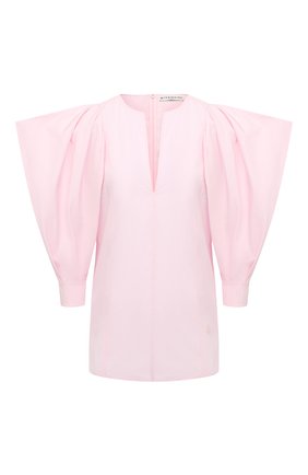 Женская хлопковая блузка GIVENCHY розового цвета, арт. BW60QC130A | Фото 1 (Материал внешний: Хлопок; Длина (для топов): Стандартные; Женское Кросс-КТ: Блуза-одежда; Принт: Без принта; Стили: Бохо; Рукава: 3/4)