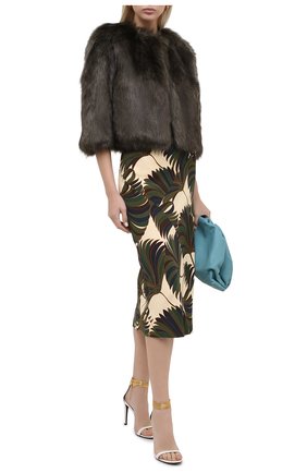 Женская накидка DRIES VAN NOTEN хаки цвета по цене 69950 руб., арт. 202-10514-1123 | Фото 2 Женская накидка DRIES VAN NOTEN хаки цвета, арт. 202-10514-1123 | Фото 2