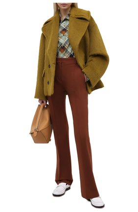 Женская хлопковая рубашка DRIES VAN NOTEN зеленого цвета по цене 39950 руб., арт. 202-10772-1008 | Фото 2 Женская хлопковая рубашка DRIES VAN NOTEN зеленого цвета, арт. 202-10772-1008 | Фото 2