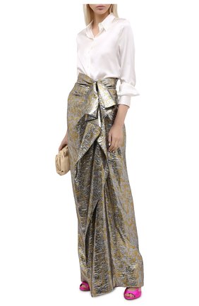 Женская юбка-макси DRIES VAN NOTEN серебряного цвета по цене 153000 руб., арт. 202-10897-1347 | Фото 2 Женская юбка-макси DRIES VAN NOTEN серебряного цвета, арт. 202-10897-1347 | Фото 2