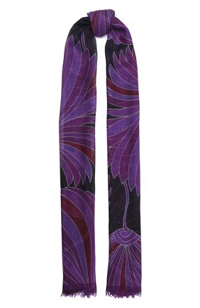 Женский шарф DRIES VAN NOTEN фиолетового цвета, арт. 202-11302-202 | Фото 1 (Материал: Текстиль, Шелк)