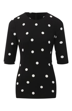 Женский топ из вискозы DOLCE & GABBANA черно-белого цвета по цене 62650 руб., арт. F7Y36T/FSRLM | Фото 1 Женский топ из вискозы DOLCE & GABBANA черно-белого цвета, арт. F7Y36T/FSRLM | Фото 1