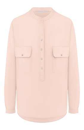 Женская шелковая блузка STELLA MCCARTNEY светло-розового цвета по цене 59950 руб., арт. 531899/SY206 | Фото 1 Женская шелковая блузка STELLA MCCARTNEY светло-розового цвета, арт. 531899/SY206 | Фото 1 (Материал внешний: Шелк; Рукава: Длинные; Длина (для топов): Стандартные; Женское Кросс-КТ: Блуза-одежда; Принт: Без принта; Стили: Кэжуэл)
