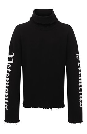 Мужской шерстяной свитер VETEMENTS черного цвета по цене 128500 руб., арт. UAH21KN052 1254/M | Фото 1 Мужской шерстяной свитер VETEMENTS черного цвета, арт. UAH21KN052 1254/M | Фото 1