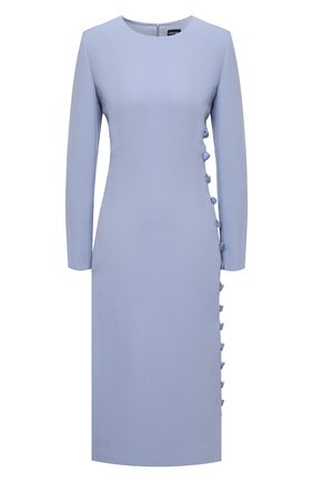 Женское платье из вискозы GIORGIO ARMANI голубого цвета по цене 224500 руб., арт. 0WHVA06B/T01WD | Фото 1 Женское платье из вискозы GIORGIO ARMANI голубого цвета, арт. 0WHVA06B/T01WD | Фото 1